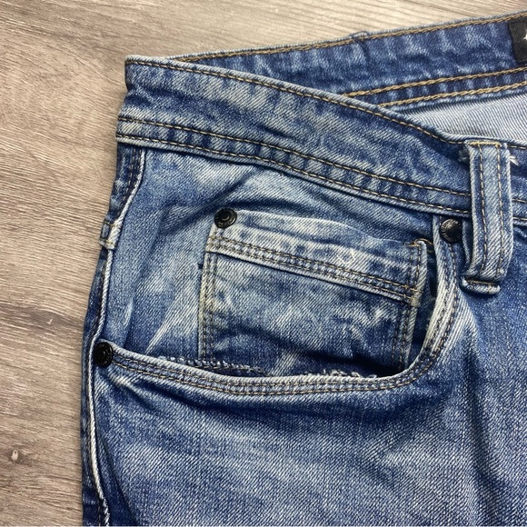 Empyre Men’s Distressed Skinny Jeans Size 32 Light Wash - Picture 3 of 12